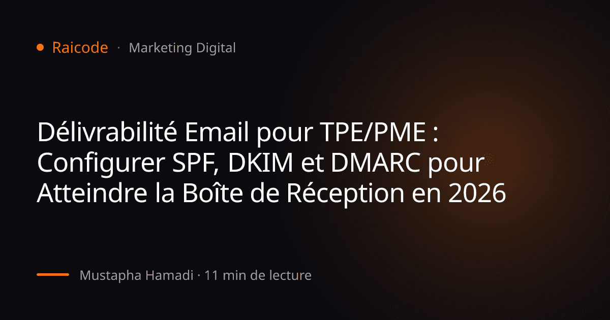 Délivrabilité Email pour TPE/PME : Configurer SPF, DKIM et DMARC pour Atteindre la Boîte de Réception en 2026