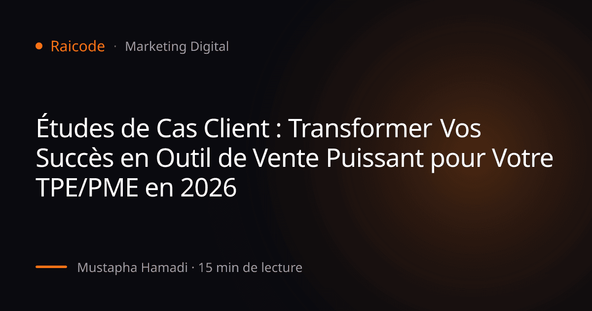 Études de Cas Client : Transformer Vos Succès en Outil de Vente Puissant pour Votre TPE/PME en 2026