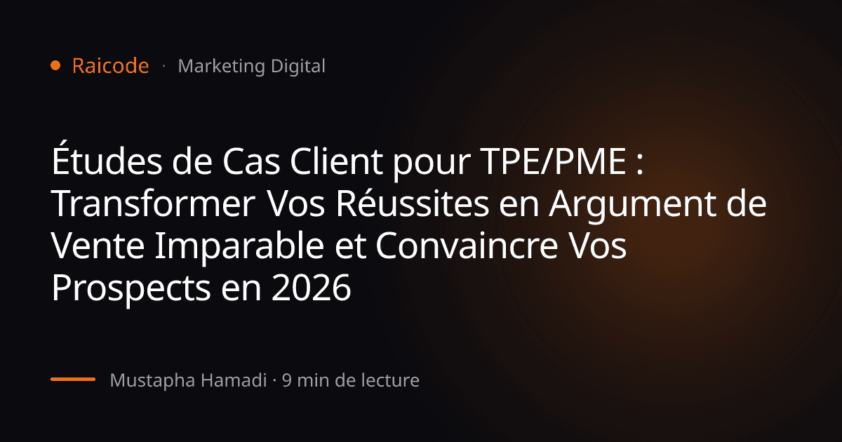 Études de Cas Client pour TPE/PME : Transformer Vos Réussites en Argument de Vente Imparable et Convaincre Vos Prospects en 2026