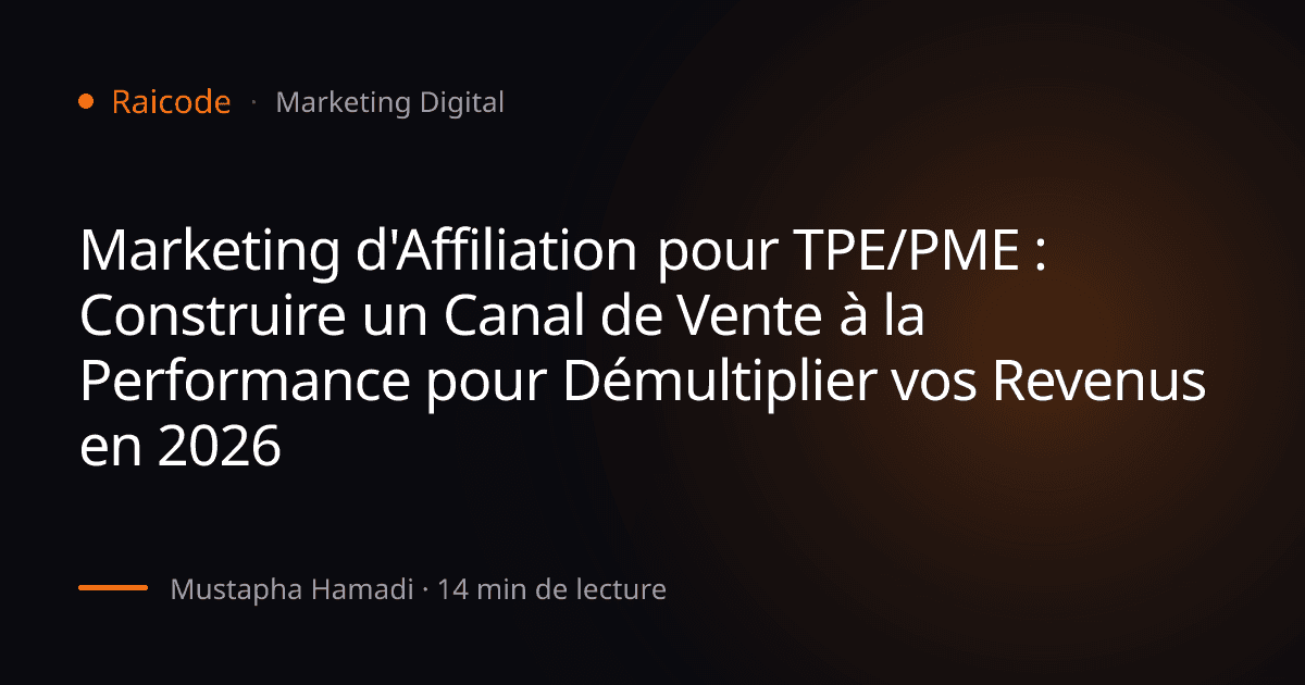 Marketing d'Affiliation pour TPE/PME : Construire un Canal de Vente à la Performance pour Démultiplier vos Revenus en 2026