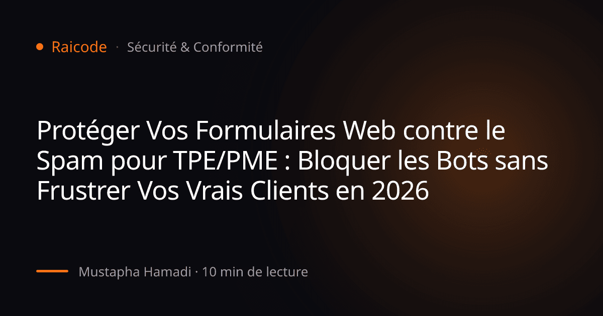 Protéger Vos Formulaires Web contre le Spam pour TPE/PME : Bloquer les Bots sans Frustrer Vos Vrais Clients en 2026