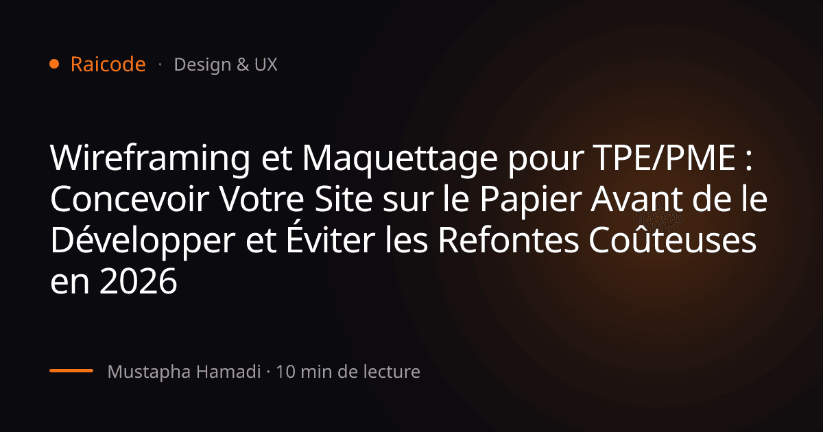 Wireframing et Maquettage pour TPE/PME : Concevoir Votre Site sur le Papier Avant de le Développer et Éviter les Refontes Coûteuses en 2026