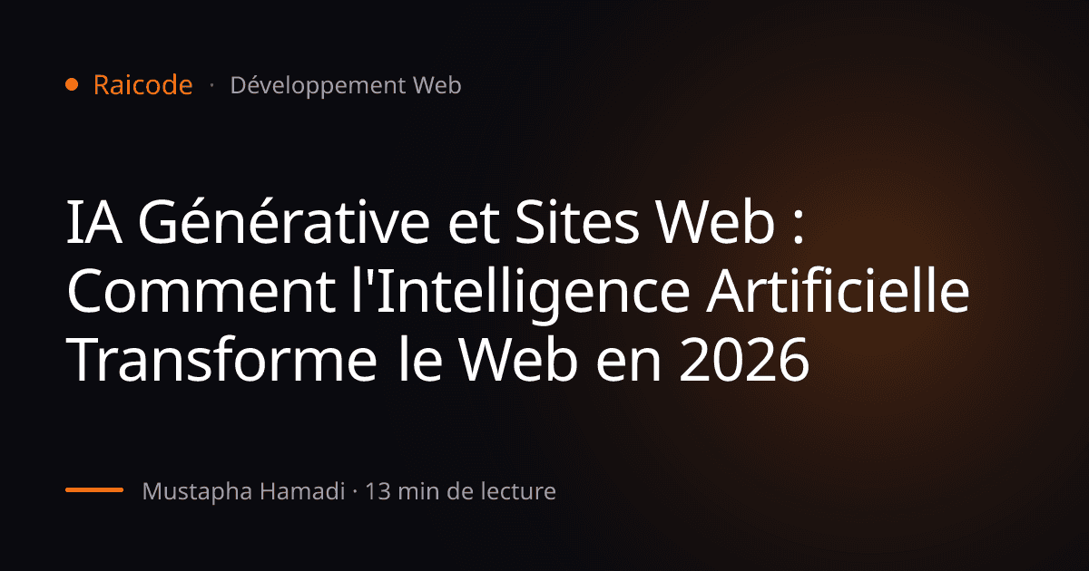 IA Générative et Sites Web : Comment l'Intelligence Artificielle Transforme le Web en 2026